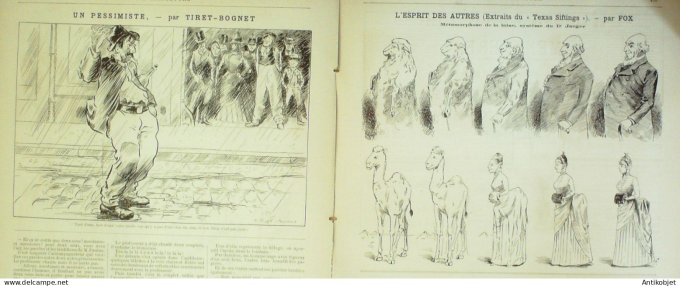 La Caricature 1886 n°365 Caran d'Ache Tiret-Bognet Luigi Macaroni Georgina Trock