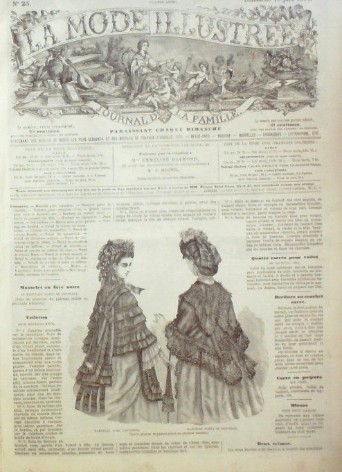 Journal Mode illustrée 1871 # 25 Mantelet avec capuchon