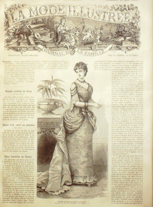 Journal Mode illustrée 1883 # 25 Toilette de casino & dîner