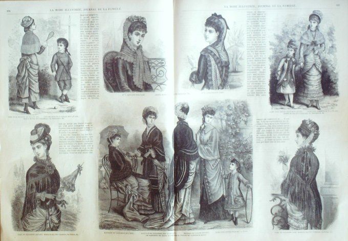 Journal Mode illustrée 1879 # 25 Robes en foulard Pompadour