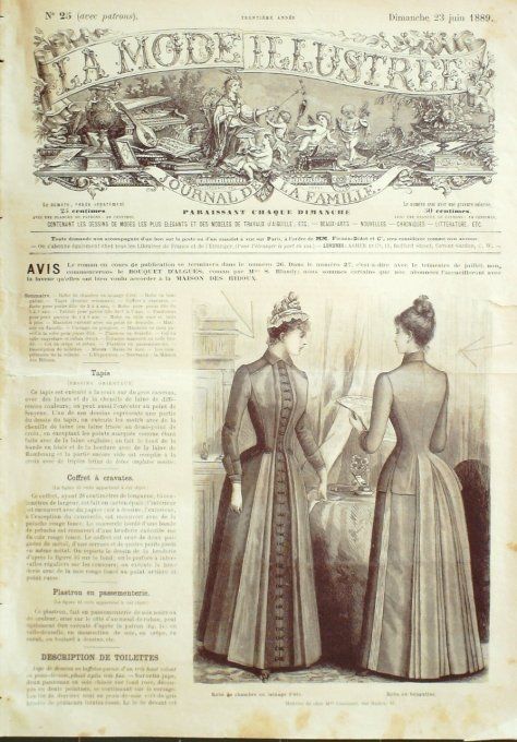 Journal Mode illustrée 1889 # 25 Robe de chambre en bengaline 