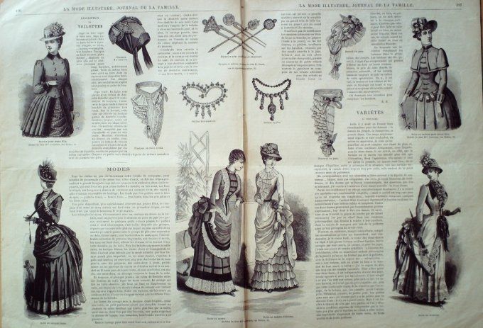 Journal Mode illustrée 1884 # 25 Robes en toile & satinette