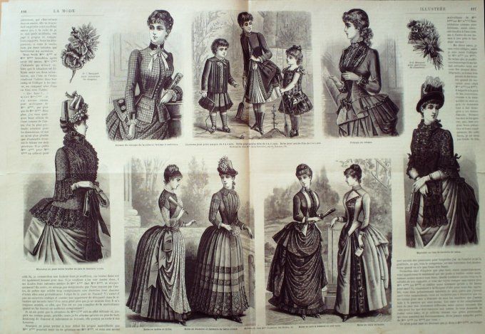 Journal Mode illustrée 1885 # 25 Robes en lainage & tissu