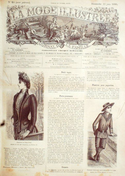 Journal Mode illustrée 1890 # 25 Costume d'été & Jaquette en drap