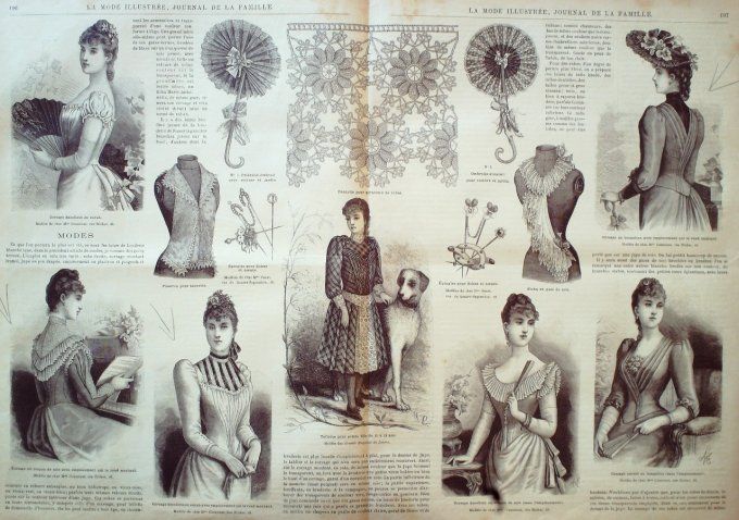 Journal Mode illustrée 1890 # 25 Costume d'été & Jaquette en drap