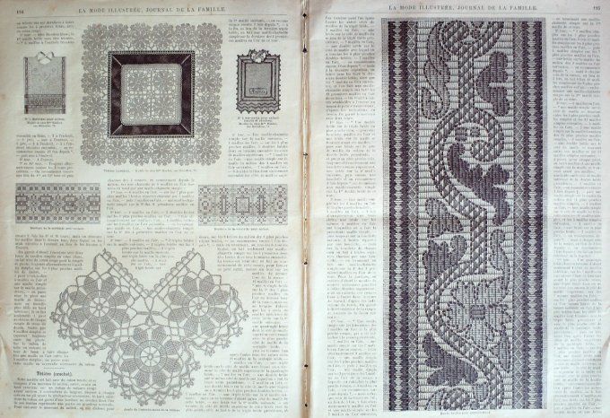 Journal Mode illustrée 1887 # 25 Robe en surah héliotrope 