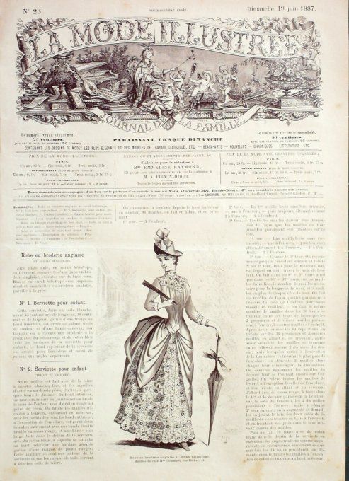 Journal Mode illustrée 1887 # 25 Robe en surah héliotrope 