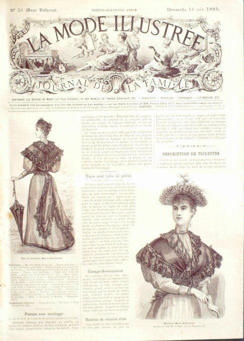 Journal Mode illustrée 1893 # 25 Mantelets