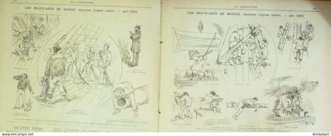 La Caricature 1885 n°299 Réservistes en manoeuvres Draner Gino Robida Job