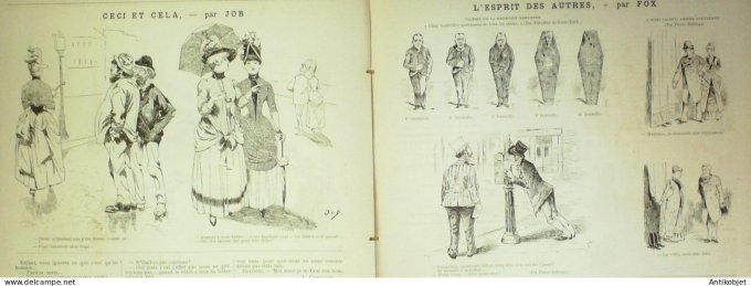 La Caricature 1886 n°360 Littérateurs à Trianon Robida Job L'esprit Fox