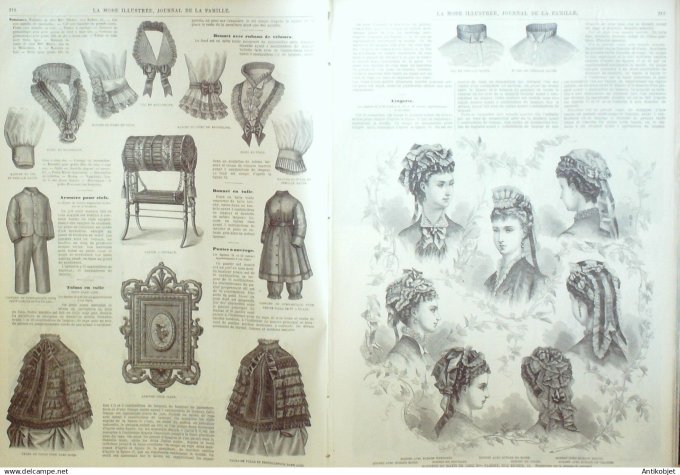 La Mode illustrée journal + gravure associée 1873 # 27