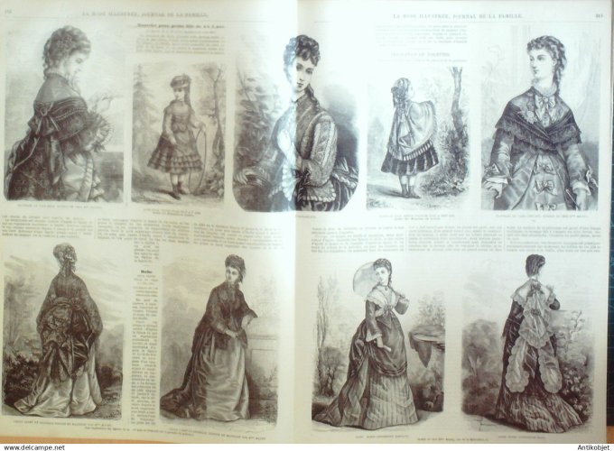 La Mode illustrée journal + gravure associée 1873 # 27