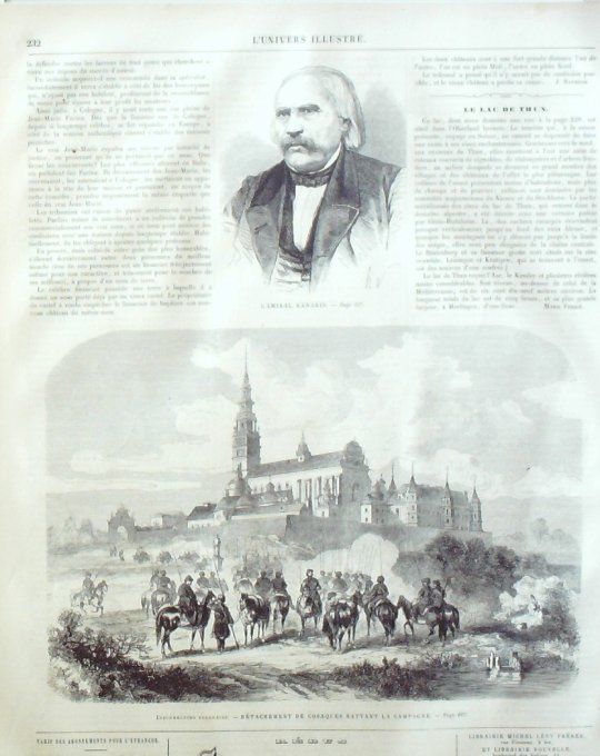 L'Univers illustré 1863 # 266 Italie Florence   Suède Dalécarlie Rattvick Amiral Kanaris