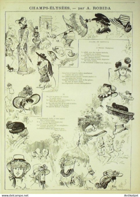 La Caricature 1881 n°  70 Chez les Kroumirs Draner Champs-Elysées Bach