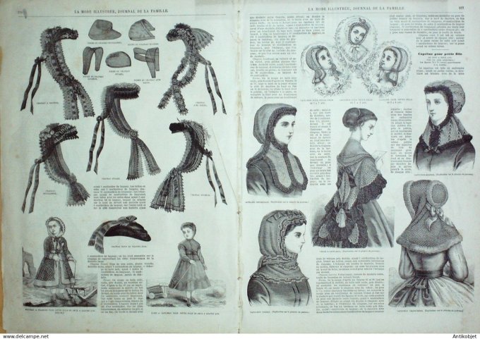 La Mode illustrée journal + gravure associée 1868 # 45