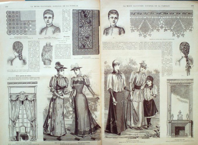 Journal Mode illustrée 1892 # 26 Robes en taffetas é soie