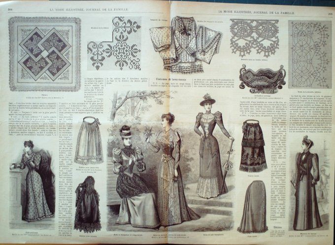 Journal Mode illustrée 1892 # 26 Robes en taffetas é soie