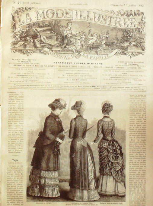 Journal Mode illustrée 1883 # 26 Manteau de voyage & redingote