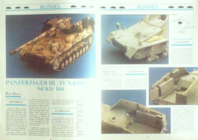 Histoire & Maquettisme 1989 # 28 Tank Panzerjager III/IV Nashorn Sd Kfz 164 M-4 Sherman Messerschmit