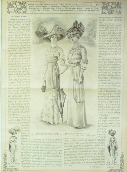 Journal Mode illustrée 1910 # 26 Robes de sorties & théâtre