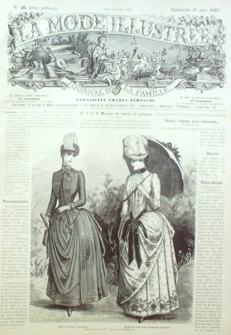 Journal Mode illustrée 1887 # 26 Robes en crépon & toile