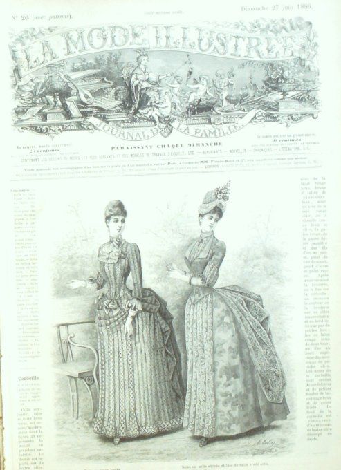 Journal Mode illustrée 1886 # 26 Robes en linon & aille