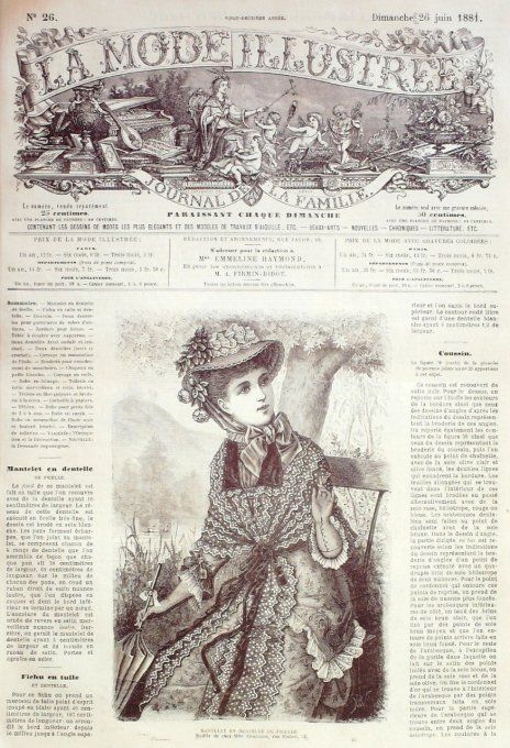 Journal Mode illustrée 1881 # 26 Mantelet en dentelle