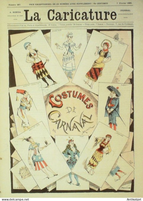 La Caricature 1885 n°267 Costumes de Carnaval Draner