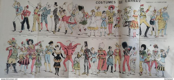 La Caricature 1885 n°267 Costumes de Carnaval Draner