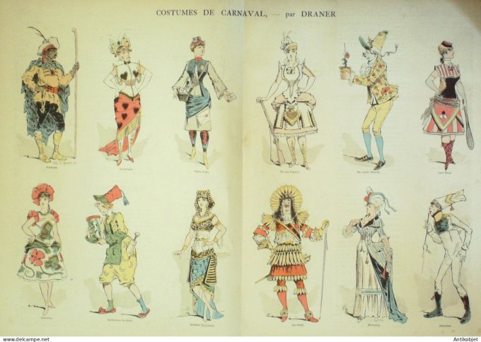 La Caricature 1885 n°267 Costumes de Carnaval Draner