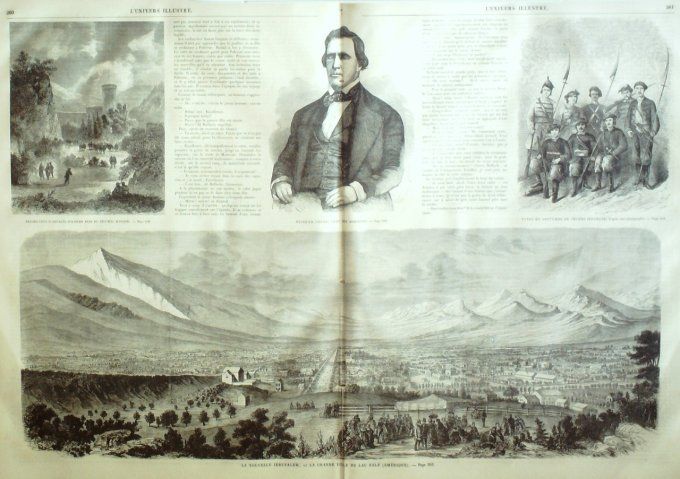 L'Univers illustré 1863 # 270 Arabie Fauconnier Jérusalem lac Salé Pologne Ojcow Brigham Young