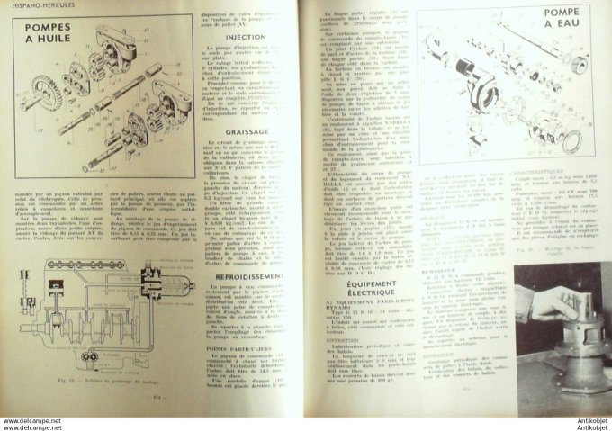 Revue Technique Automobile Moteurs Hispano Suiza licence Hercules 101#1954