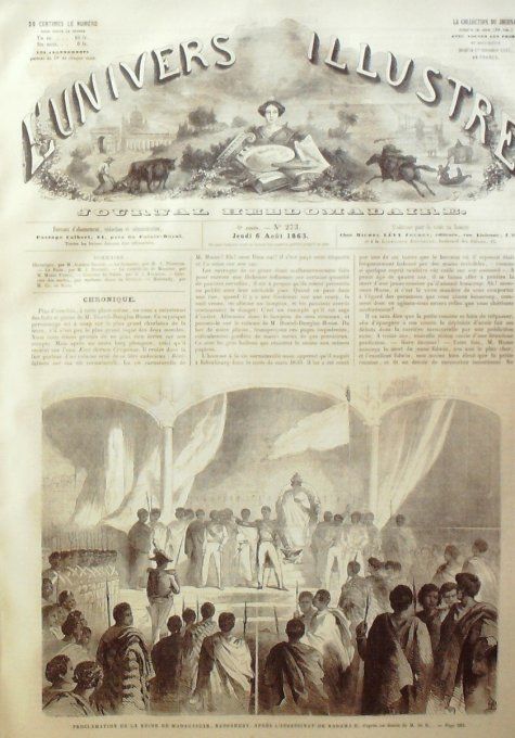 L'Univers illustré 1863 # 273 Madagascar Reine Raosahery Munster (67) catédraleangleterre New-Haven