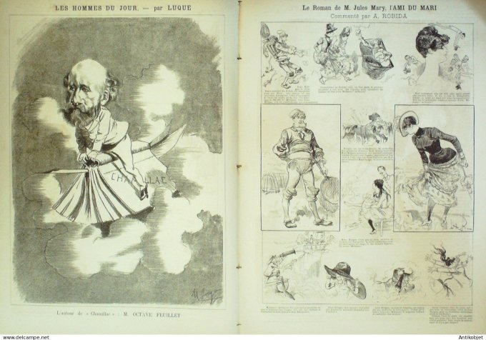 La Caricature 1886 n°330 Concours hippique Job Sorel Feuillet par Luque Mary roman Robida