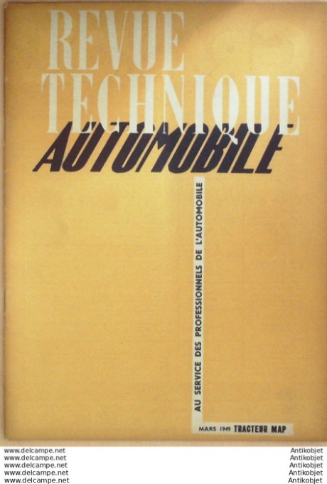 Revue Technique Automobile Tracteur Map DR3 Westinghouse frein 35#1949