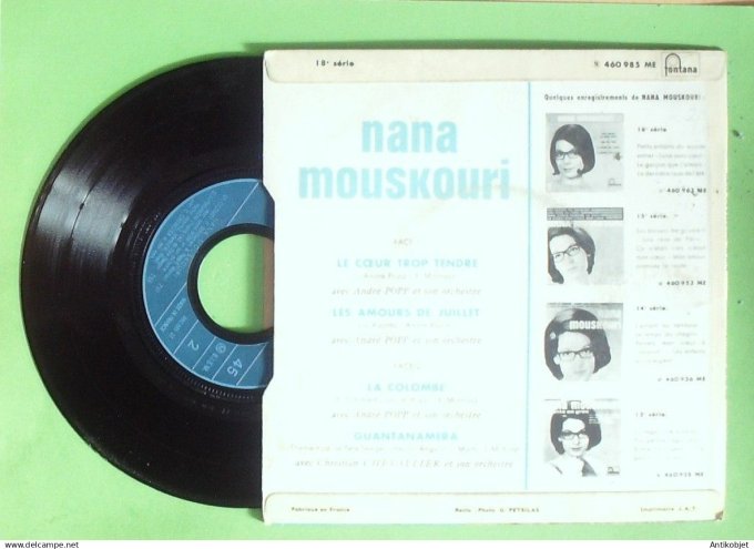 Mouskouri Nana 45T EP Le cœur tendre 1966