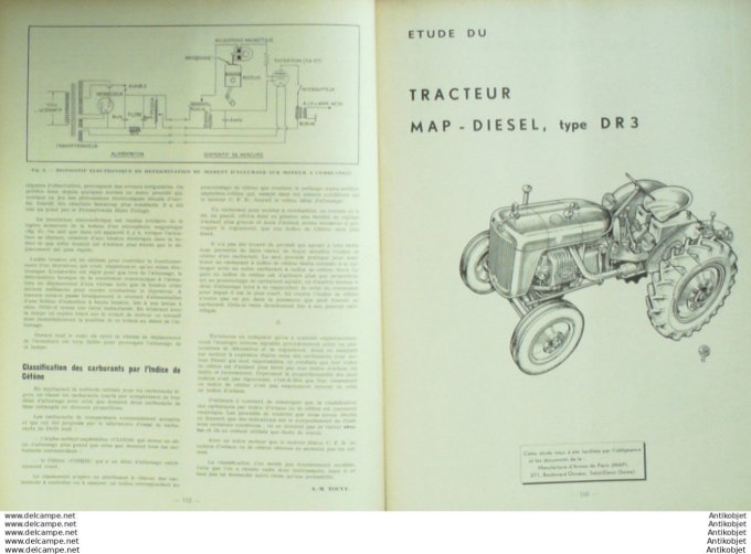 Revue Technique Automobile Tracteur Map DR3 Westinghouse frein 35#1949