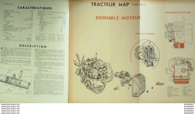 Revue Technique Automobile Tracteur Map DR3 Westinghouse frein 35#1949