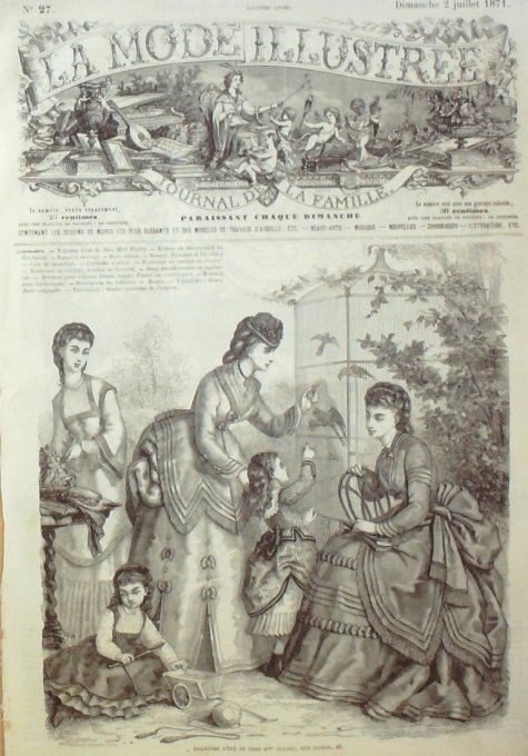 Journal Mode illustrée 1871 # 27 Toilettes d'été