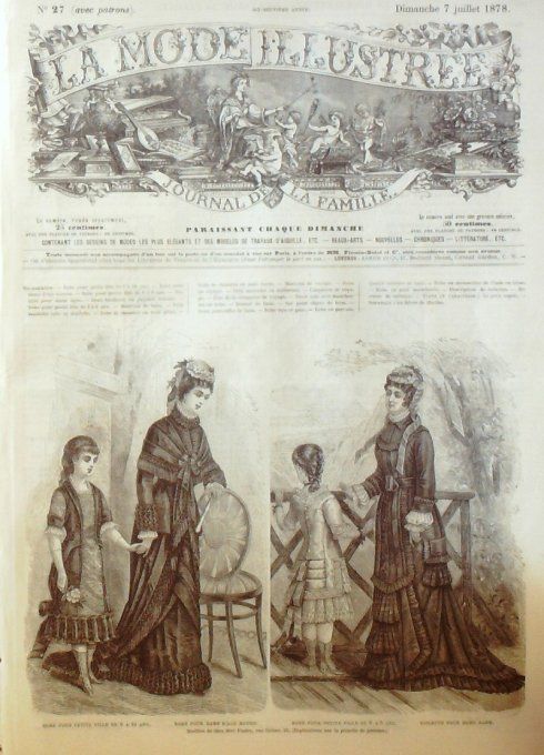 Journal Mode illustrée 1878 # 27 Robes fillettes