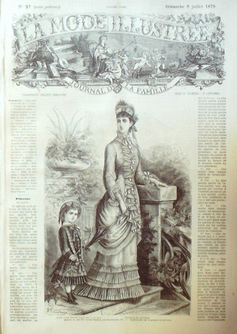 Journal Mode illustrée 1879 # 27 Robe fillette & toilette de matinée