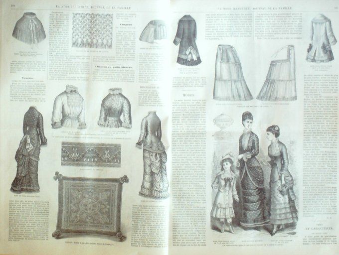 Journal Mode illustrée 1879 # 27 Robe fillette & toilette de matinée