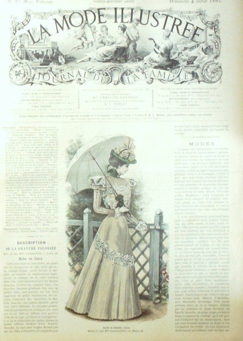 Journal Mode illustrée 1897 # 27 Robe de Batiste linon