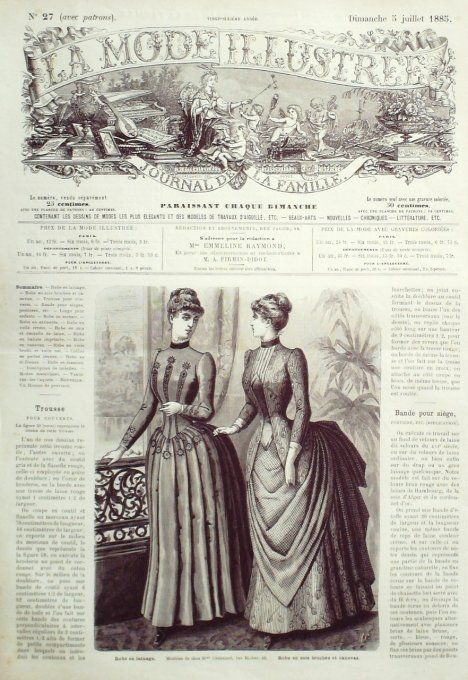 Journal Mode illustrée 1885 # 27 Robes en soie et lainage