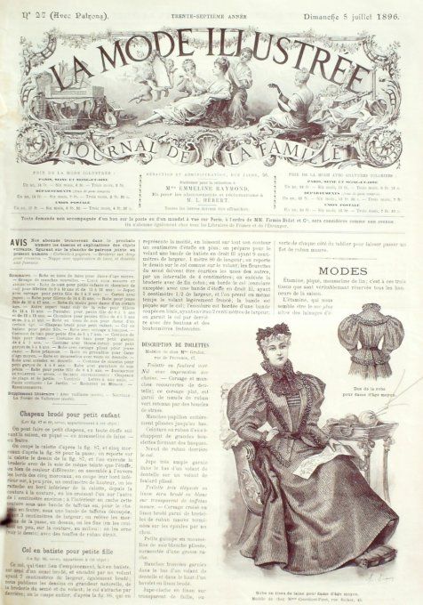 Journal Mode illustrée 1896 # 27 Robe en tissu de laine