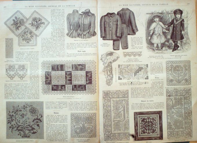 Journal Mode illustrée 1890 # 27 Veste Figaro & robe en crépon