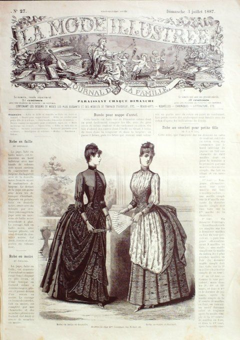 Journal Mode illustrée 1887 # 27 Robes en faille & moire