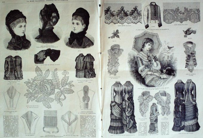 Journal Mode illustrée 1881 # 27 Toilette fillette & robe satinette