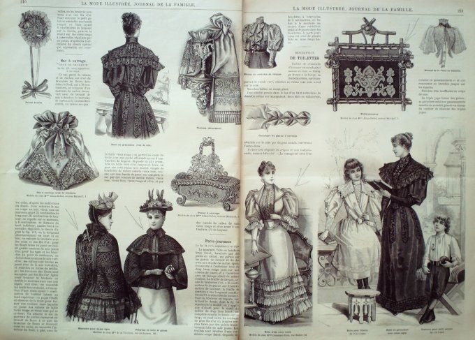 Journal Mode illustrée 1893 # 27 Veste & costume de voayge