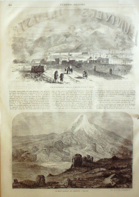 L'Univers illustré 1863 # 281 Arménie Ararat Turquie Erzeroum Tchéquie Tetschen Schlossberg